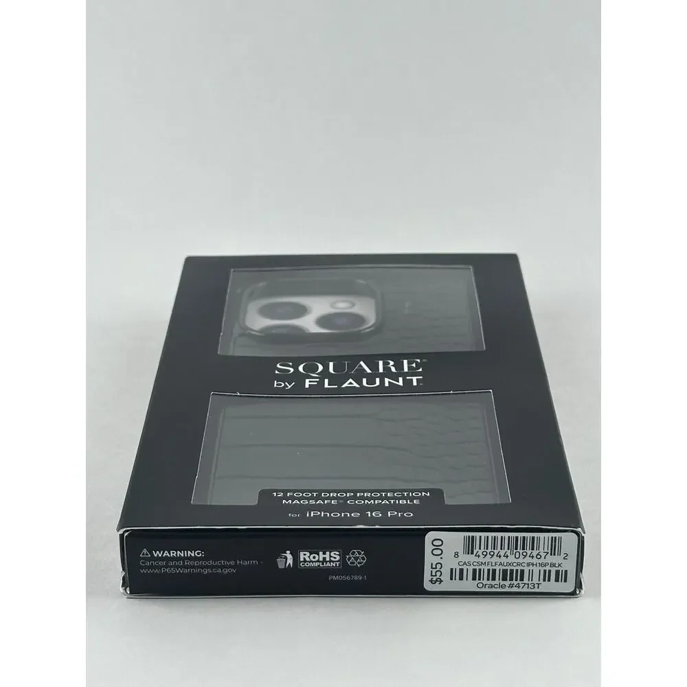Square by Flaunt iPhone 16 Pro Black Croc Faux Leather NWT MSRP: $55.00